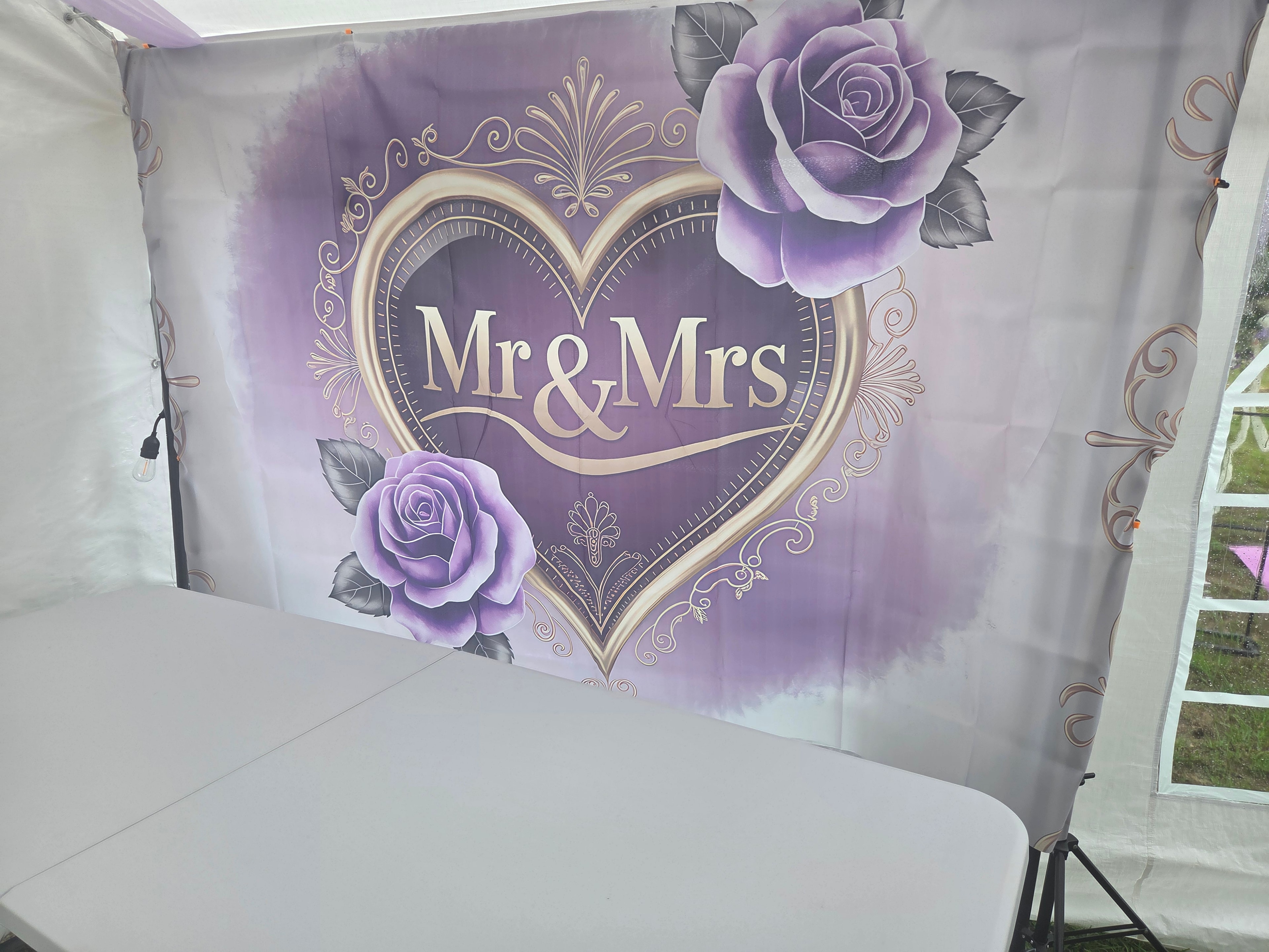 Elegant wedding tent interior
